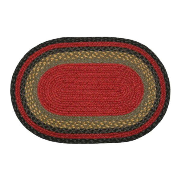 C-238 Burgundy, Olive and Charcoal Braided Rug