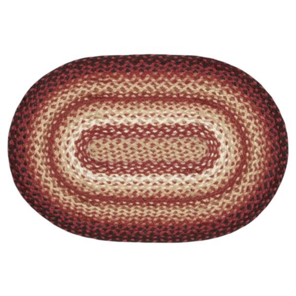C-896 Burgundy/Tan/Ivory Braided Rug